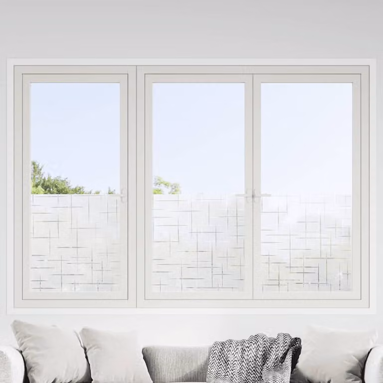 vidaXL Pellicole per Finestre Smerigliate con Motivo a Stella, Adesive, Bianco e Trasparente, in PVC