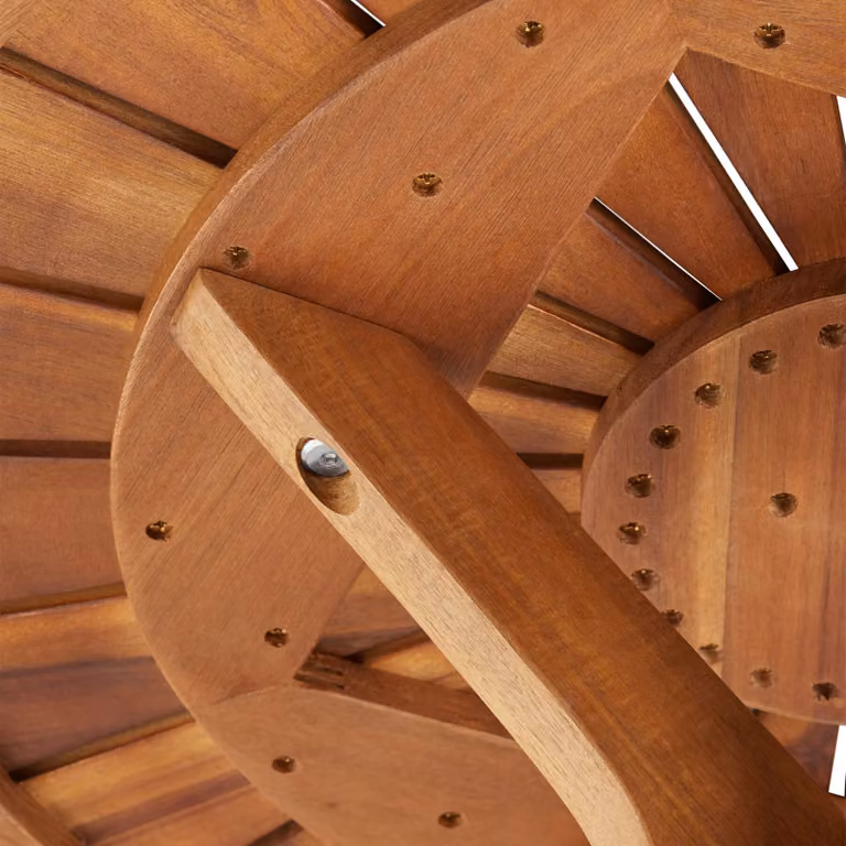 Tavolo da giardino rotondo tectake in legno di acacia marrone con altezza regolabile