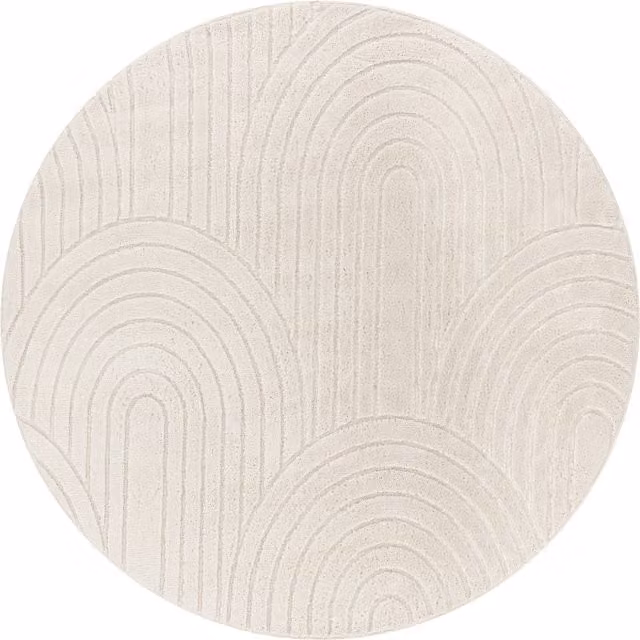 Tappeto moderno Tokko beige rotondo Diametro: 160 cm