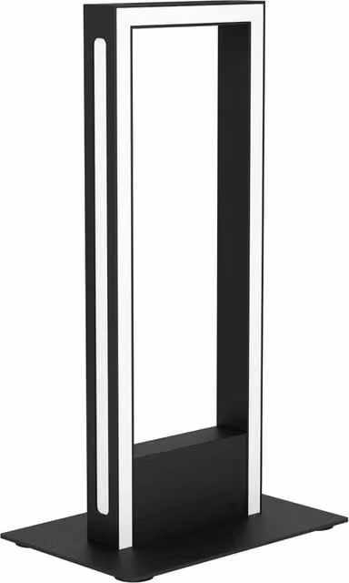 Lampada da tavolo moderna Eglo Salvilanas-Z in alluminio nero con LED integrato da 16W, dimmerabile e con timer, H: 43.0 cm, L: 24.0 cm, P: 24.0 cm