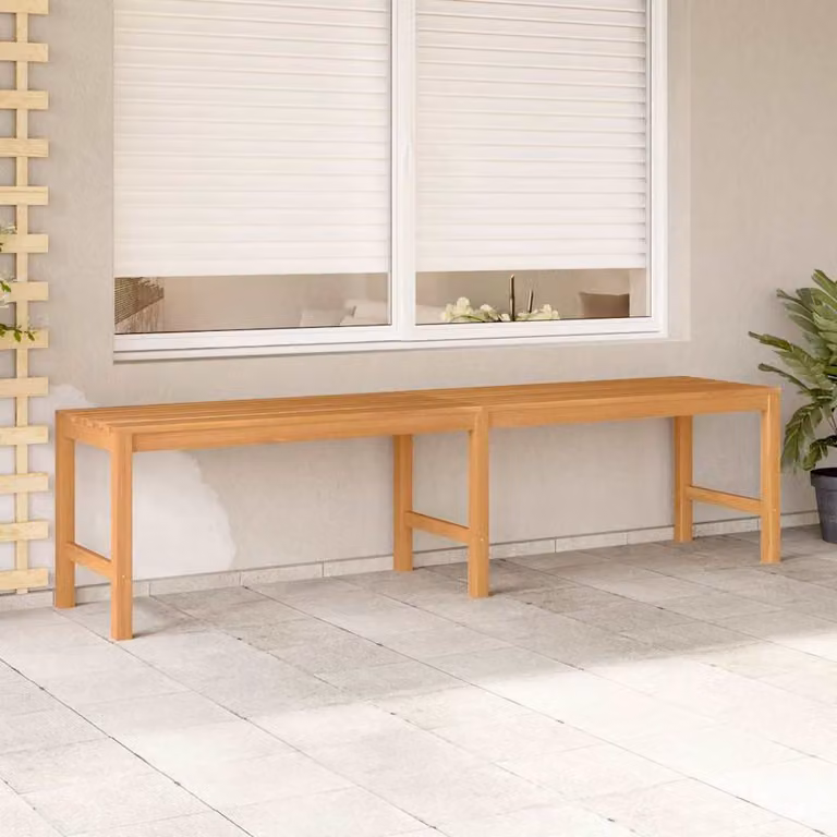 Panchina da giardino vidaXL in legno massello di teak marrone L: 180 cm, P: 45 cm, H: 40 cm
