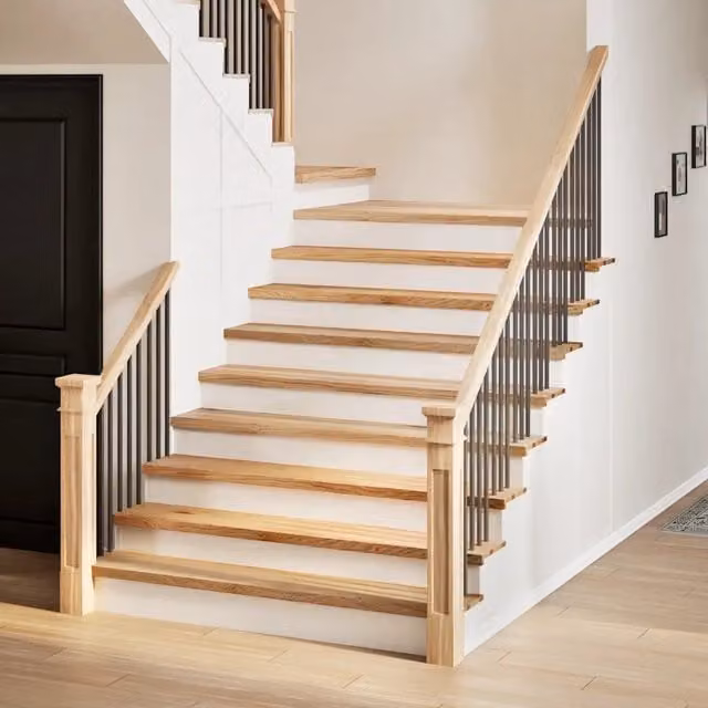 Set di 4 gradini in rovere massello non trattato VIDAXL, colore marrone, L 110 cm x P 30 cm x H 2 cm