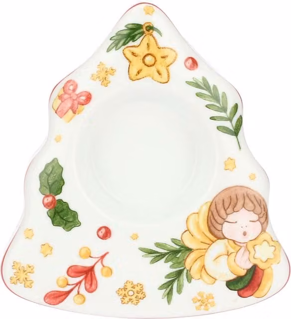 Porta tea-light a forma di albero in porcellana bianca Thun Sorprese di Natale