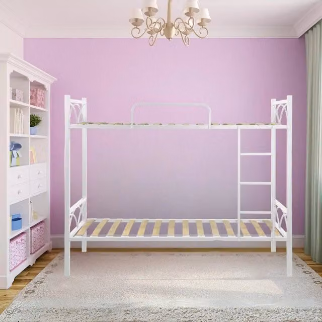 Letto a castello Wind in metallo bianco con reti incluse L: 198 cm, P: 80 cm, H: 161 cm