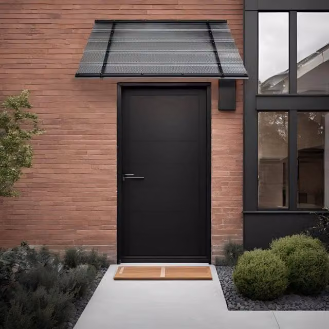Tettoia a capanna Starkedach Diamonds Straight T-150 con telaio in alluminio e rivestimento monolitico in policarbonato colore grigio antracite 8017