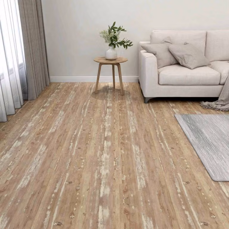 Pavimento in PVC autoadesivo moderno vidaXL, 5,11 m², Beige e Marrone