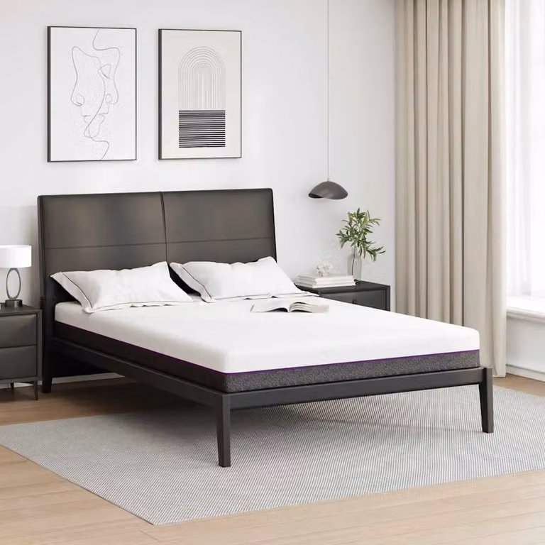 vidaXL Materasso in schiuma viscoelastica con rivestimento rimovibile, Grigio e Bianco, L/P: 160 x 200 cm