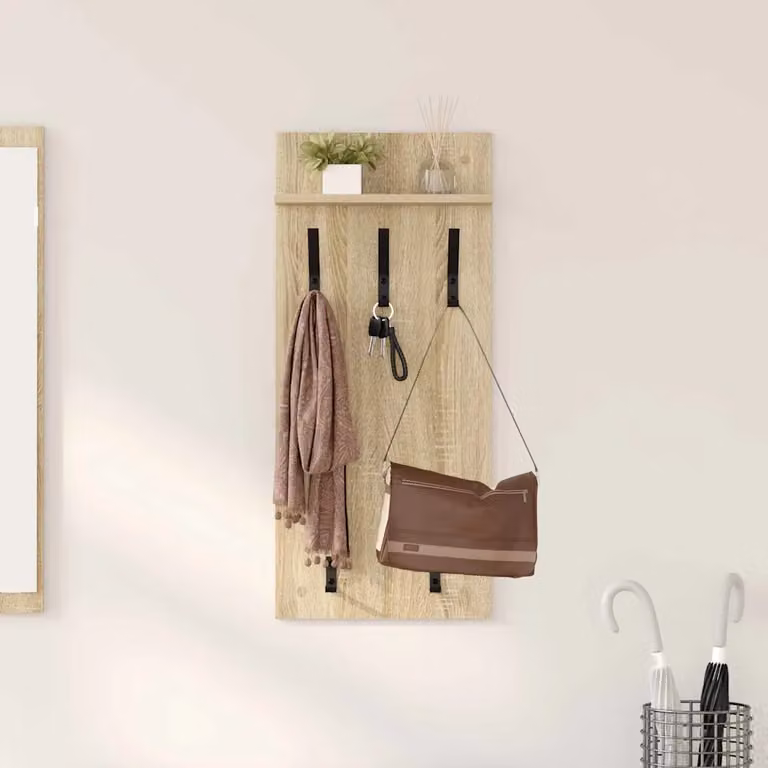 vidaXL Appendiabiti a muro moderno in Rovere Sonoma, L 40 cm x P 10 cm x H 90 cm