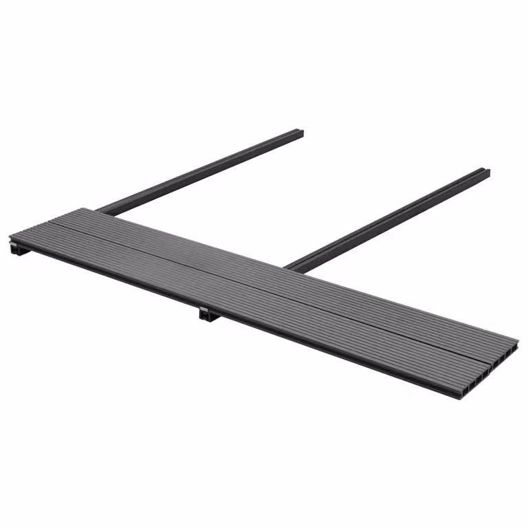 Set di 48 piastrelle per pavimento da deck vidaXL in WPC colore grigio antracite
