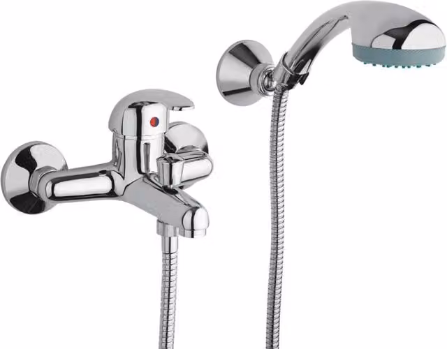 Gruppo vasca con doccia duplex Squalo I Crolla Rubinetterie cromato