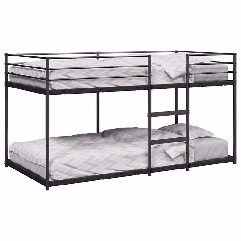 Letto a castello moderno vidaXL in metallo nero per bambini L/P/H: 200 x 80 x 176,5 cm