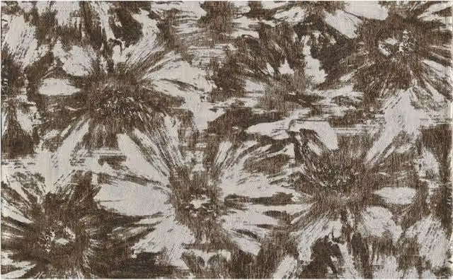 Tappeto Salotto Velour Antiscivolo Suardi Disegno Fior Di Loto Colore Fango L: 200 cm, P: 280 cm