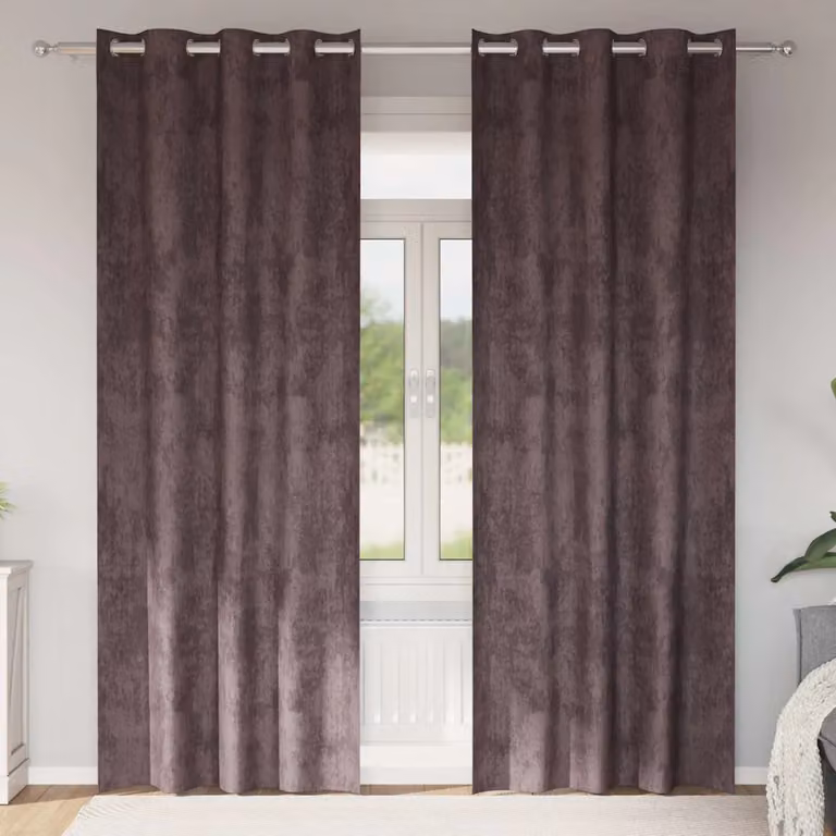 Set di 2 tende oscuranti in velluto vidaXL marroni con isolamento termico, H: 225 cm x L: 140 cm