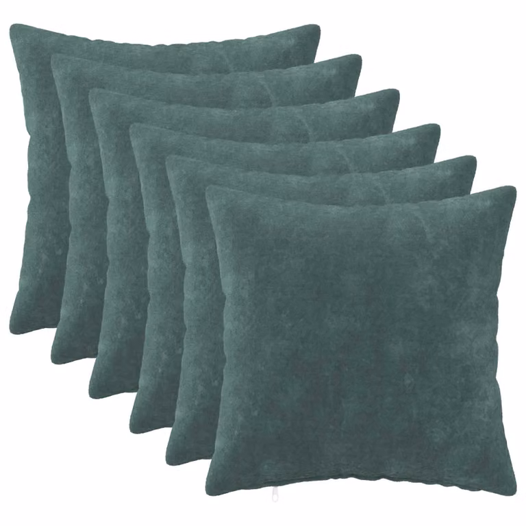 Set di 6 federe vidaXL HEERLEN blu petrol, microfibra, 45 x 45 cm