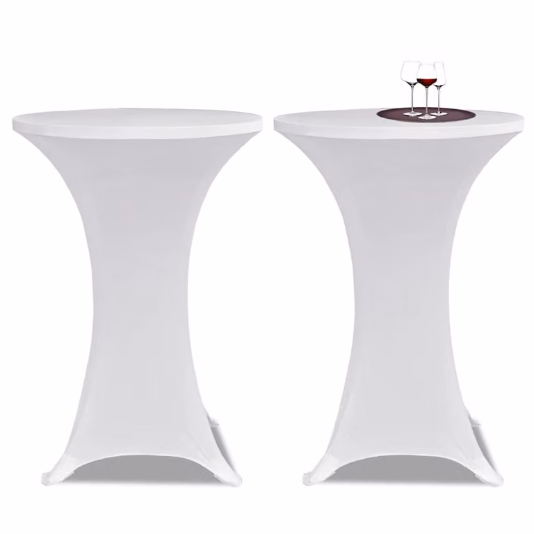 Set di 2 copritavoli vidaXL in tessuto elastico bianco da 80 cm