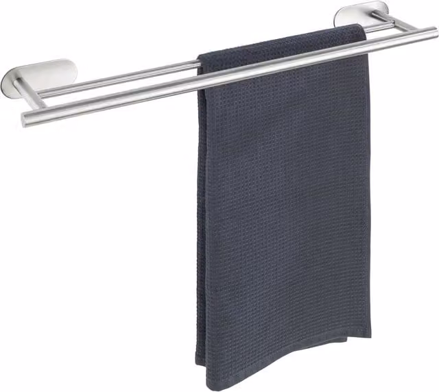 Barra Porta Asciugamani Wenko Turbo-Loc in Acciaio Inox Argento con Fissaggio Adesivo