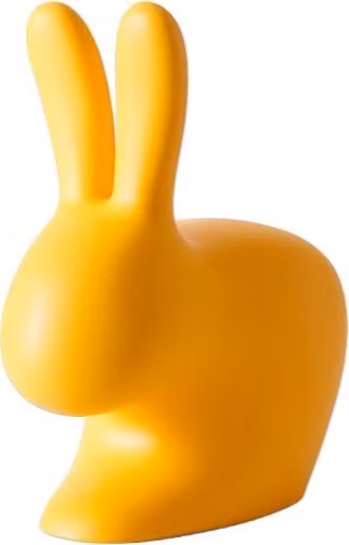 Fermaporta a forma di coniglio Qeeboo Rabbit XS in polietilene giallo