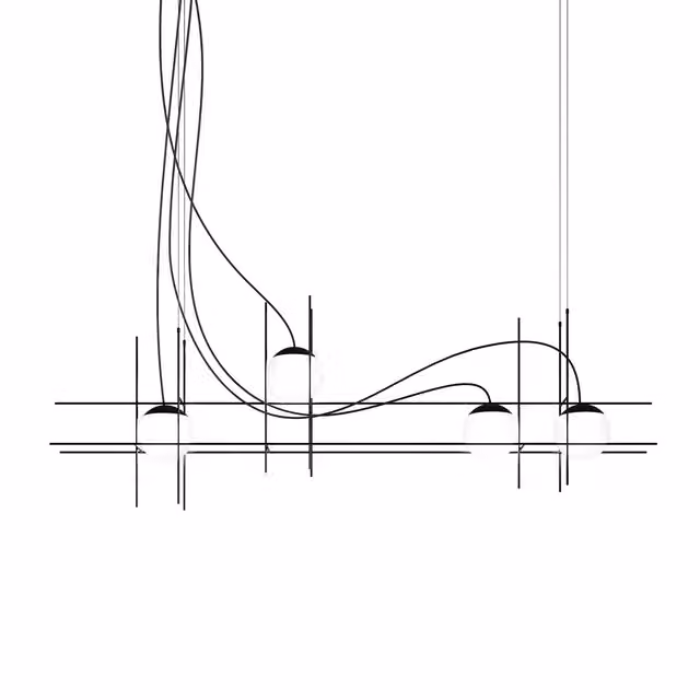 Lampada a sospensione LED Vistosi Plot Frame in vetro e metallo bianca e trasparente con luce calda dimmerabile