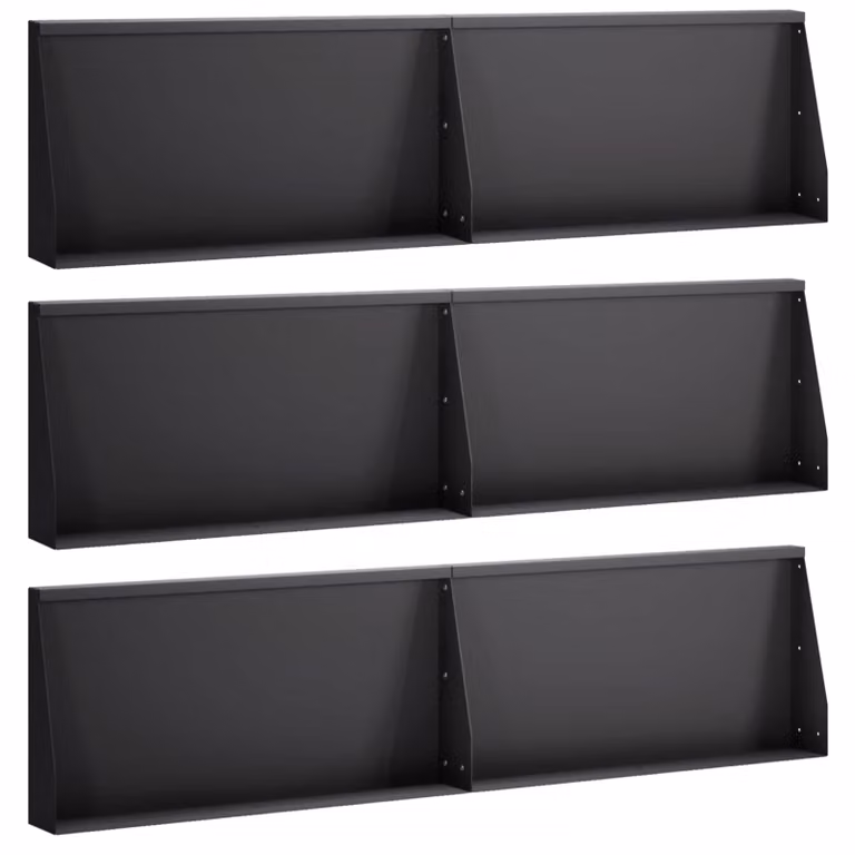 Set di 6 pezzi muro di contenimento e aiuola rialzata vidaXL in acciaio nero L/P/H: 80 x 12 x 50 cm