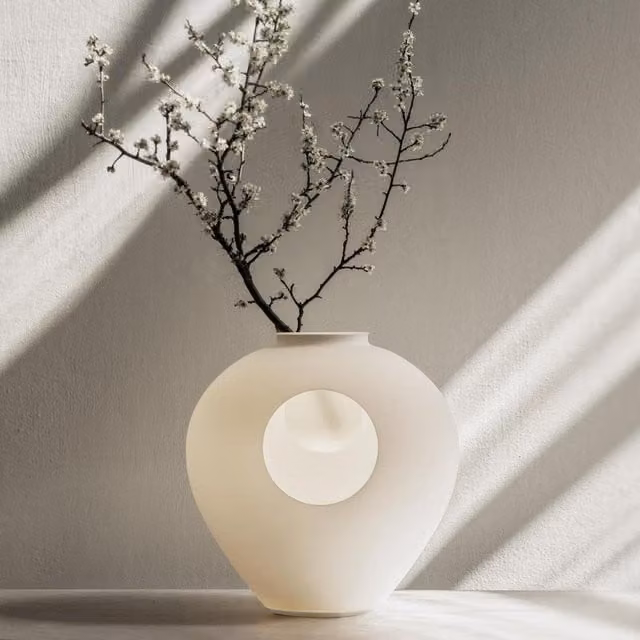 Foscarini Madre Lampada da tavolo bianca con vetro e metallo dimmabile con LED luce bianca calda