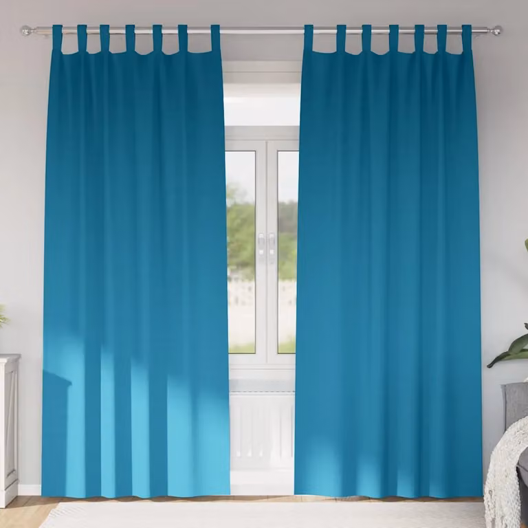 Set di 2 tende blackout vidaXL in poliestere color turchese con anelli, H 225 cm x L 140 cm
