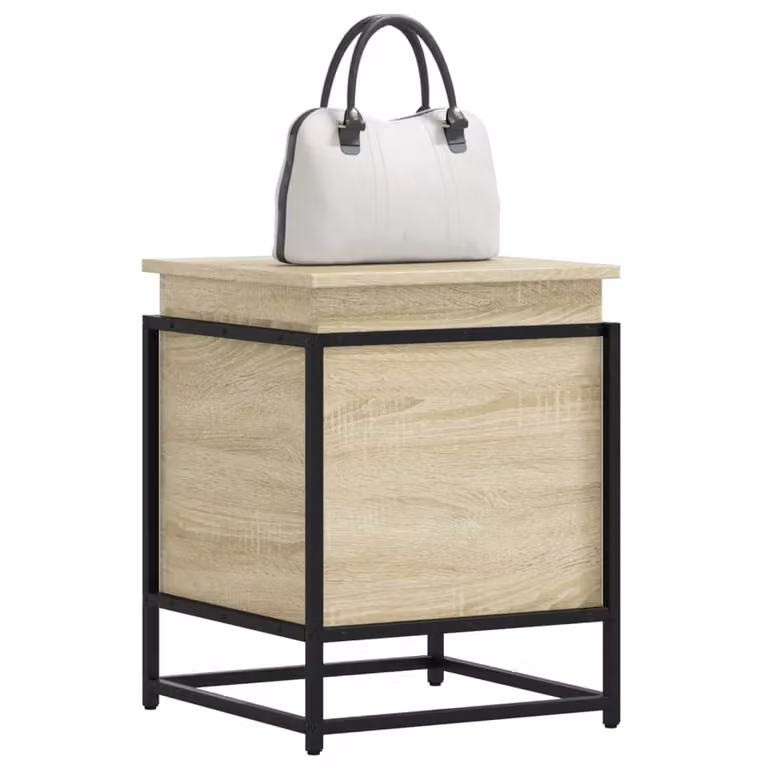 Contenitore con coperchio vidaXL in stile industriale, colore rovere sonoma, L/P/H: 40 x 40 x 51,5 cm