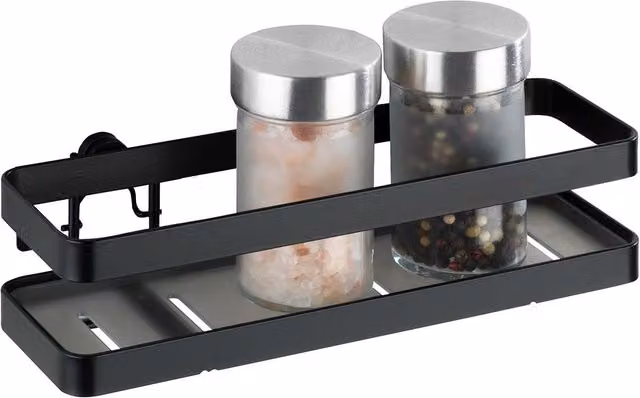 Scaffale Portaspezie Wenko in Plastica e Metallo Grigio o Nero