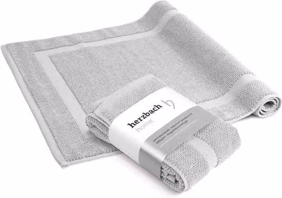 Set di 2 tappeti in cotone Herzbach Home, colore argento grigio, 50 x 80 cm