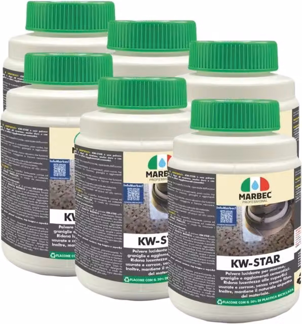 Cristallizzante per marmo KW-STAR colore bianco, confezione da 6 x 800 g