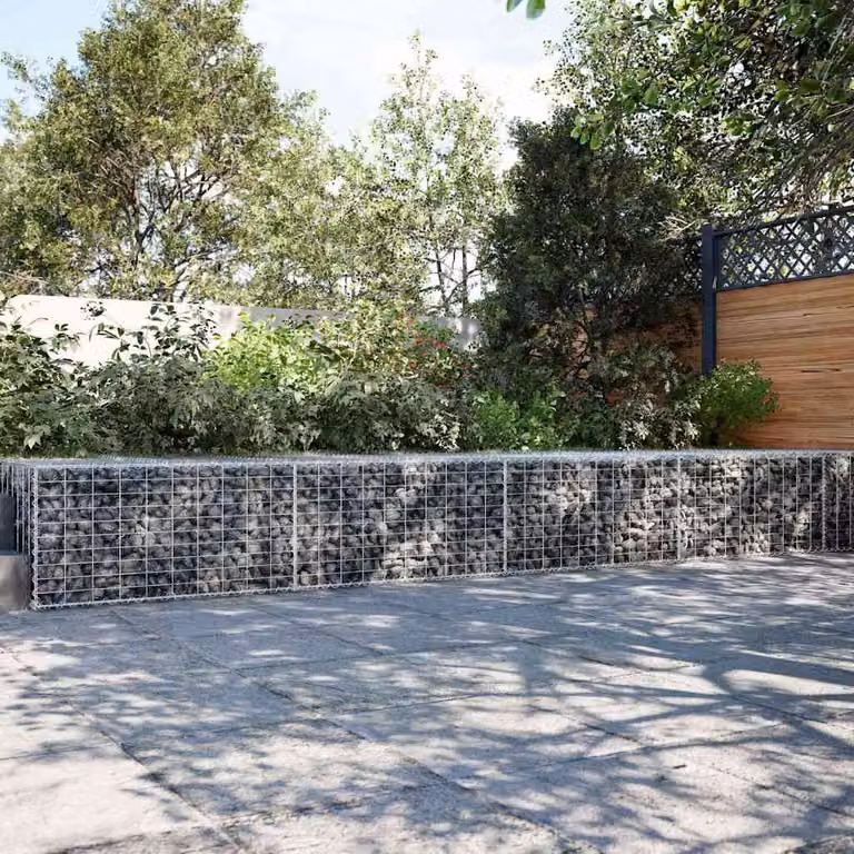 Cesto Gabbione con Copertura vidaXL in Ferro Zincato Argento L/P/H: 500 x 100 x 50 cm