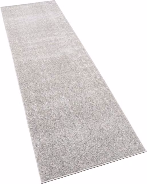 Tappeto Portivo argento e grigio in fibre sintetiche per soggiorno e corridoio L: 250 cm, P: 80 cm