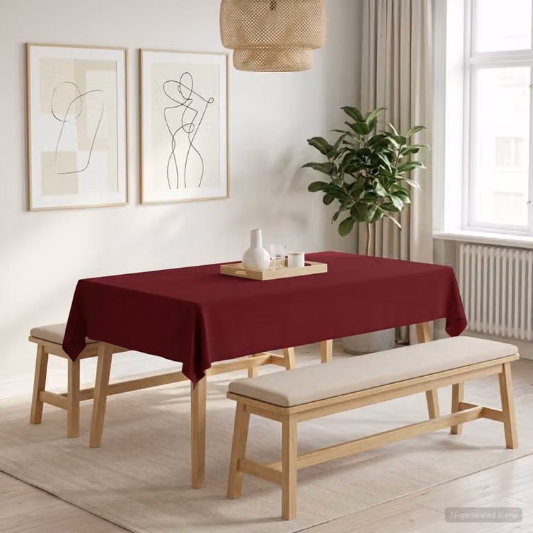 Set di 5 tovaglie rettangolari vidaXL in poliestere idrorepellente e antimacchia, colore rosso, L: 180 cm, P: 110 cm