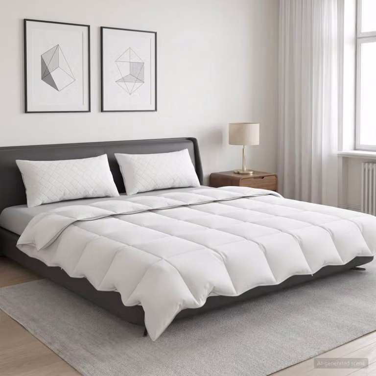 Set di 3 piumoni vidaXL FULDA in piume d'oca e cotone, estivo, bianco, L 220 x L 260 cm