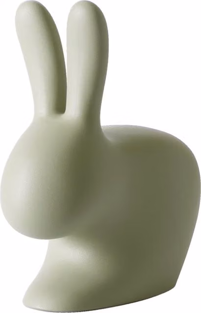 Sedia Rabbit Qeeboo in polietilene verde opaco per giardino e esterno