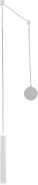 Lampada a sospensione decentrata Prado Fabas Luce, colore bianco opaco, con tecnologia LED da 6,5W dimmerabile e luce bianco caldo