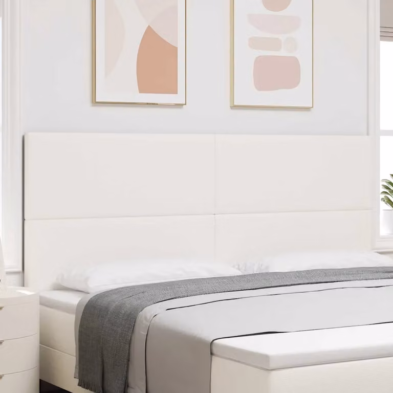 Testiera per letto vidaXL in tessuto cord beige con struttura in legno e MDF, Larghezza: 200 cm