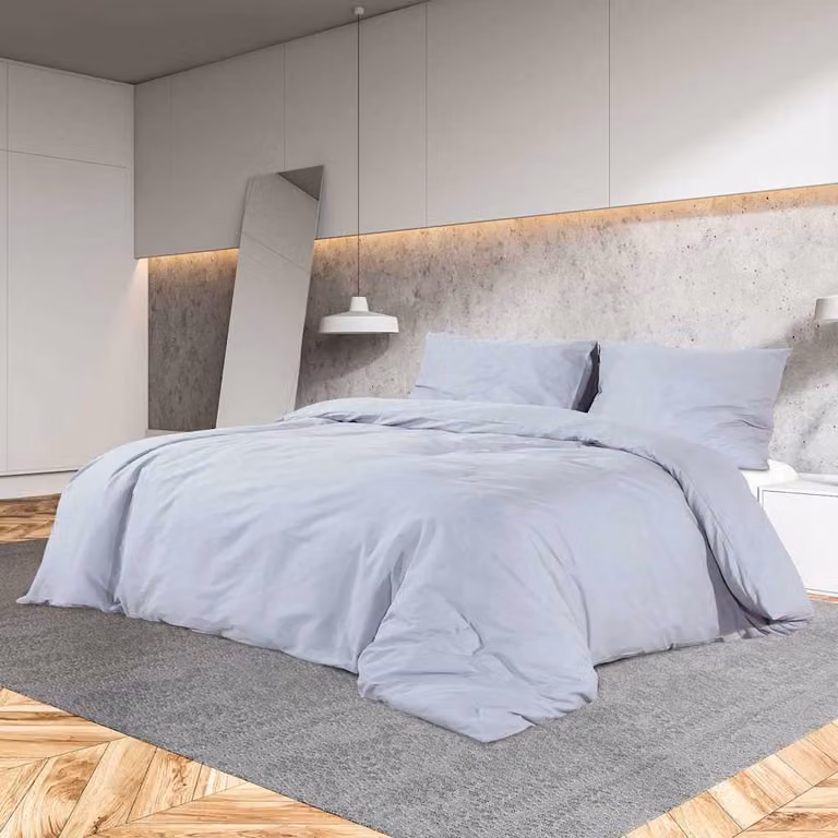 Set Copripiumino e Federe vidaXL in Cotone Grigio, 140 x 200 cm
