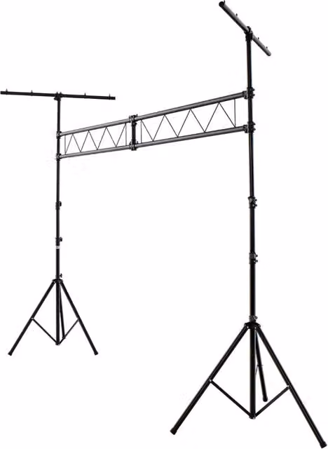 Supporto per illuminazione DJ Design Mania in metallo nero, altezza regolabile fino a 350 cm, portata 122 kg