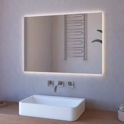 Specchio rettangolare con illuminazione LED perimetrale bianco, L 100 cm x H 70 cm