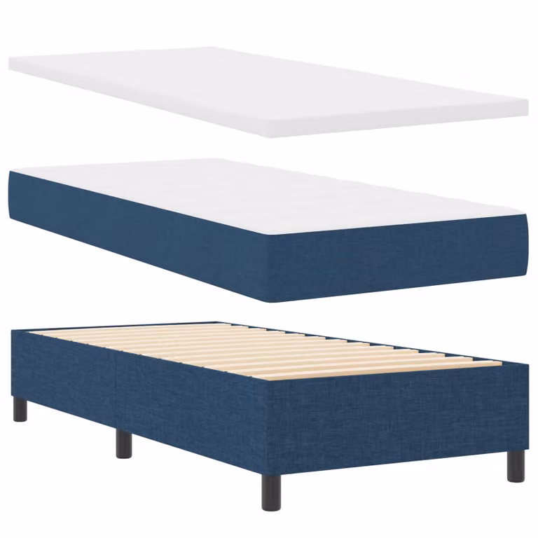 Letto a molle vidaXL con strisce LED blu, porta di ricarica USB e struttura in legno, L/P: 100 x 200 cm