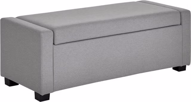 Panca fondoletto con vano contenitore HOMCOM in tessuto grigio, design moderno, L 120 x P 50 x H 44 cm