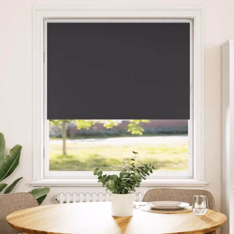 Tenda a Rullo Oscurante vidaXL in Poliestere, Colore Antracite/Nero, L: 115 cm x H: 150 cm