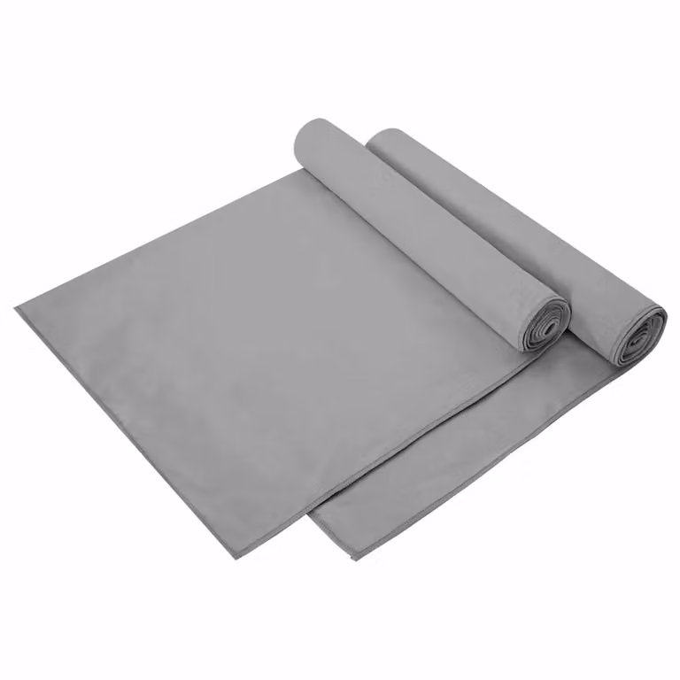 Set di 2 asciugamani sportivi in microfibra vidaXL, colore grigio, L: 140 cm x P: 70 cm