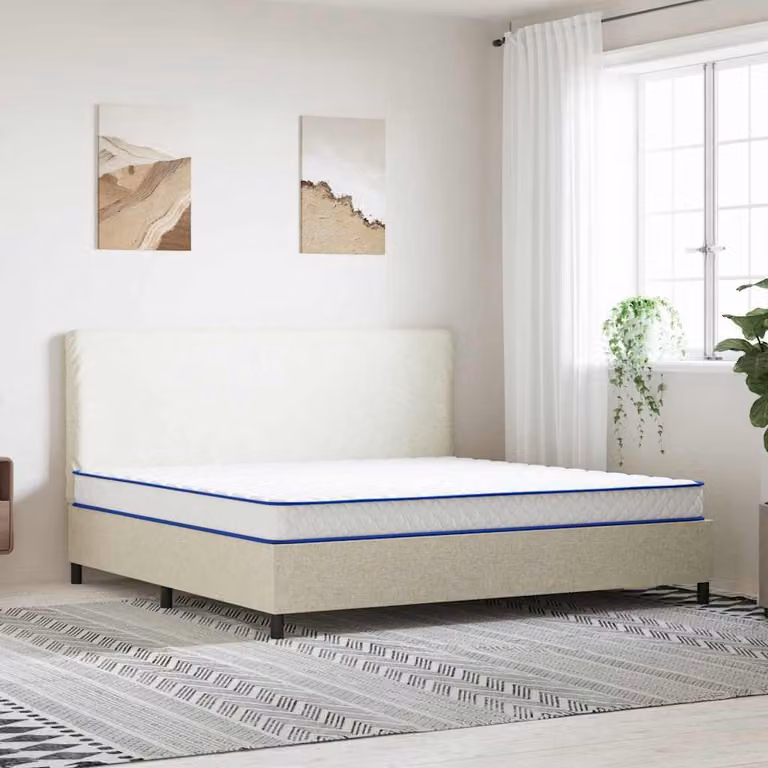 vidaXL Materasso in Schiuma Viscoelastica Bianco L: 200 cm, P: 200 cm, H: 17 cm