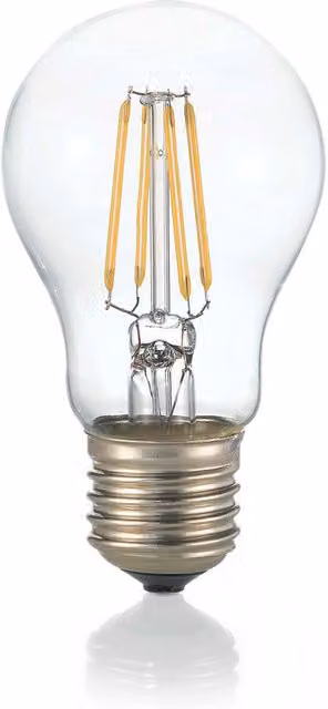Lampadina LED a filamento Ideal Lux forma a goccia, attacco E27, 10W, luce bianco caldo, trasparente