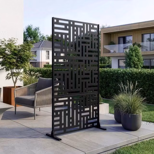 Pannello Divisorio Bernalda casa.pro in Acciaio Traforato Nero H: 180 cm, L: 90 cm, P: 40 cm