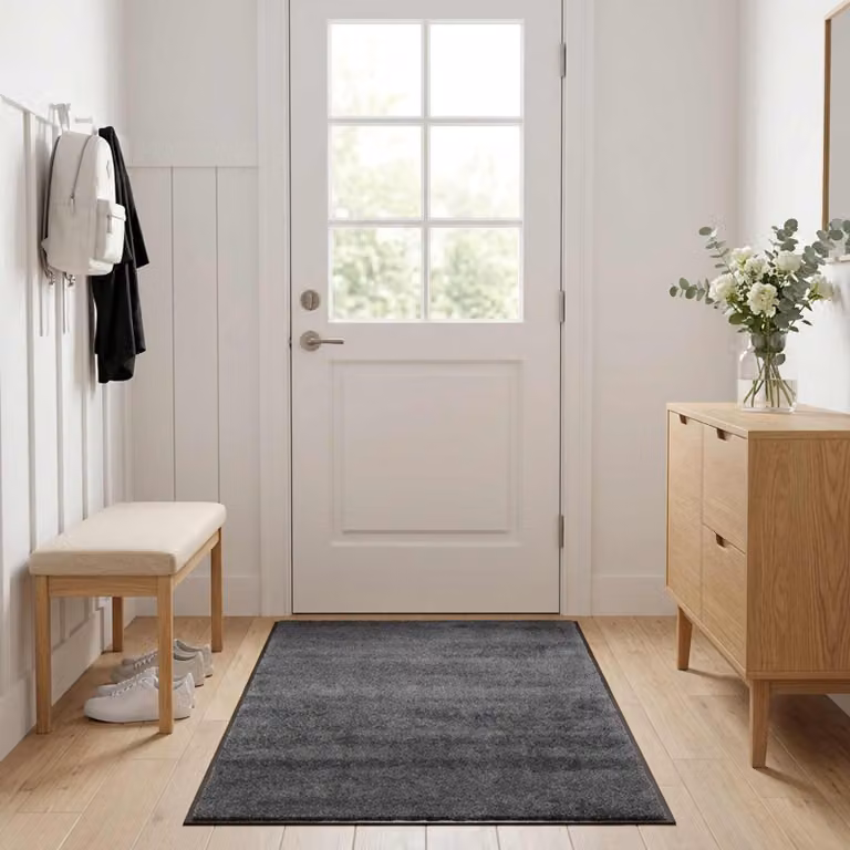 Tappetino rettangolare vidaXL Grigio, lavabile in lavatrice e antiscivolo, L 90 cm x P 60 cm x H 7 cm, 100% Poliammide