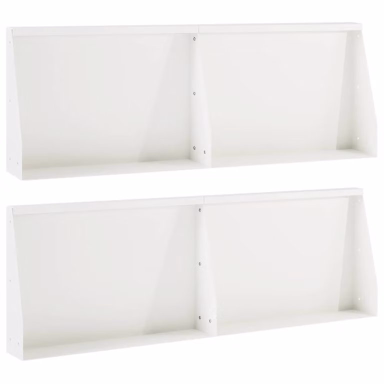 Set di 4 aiuole rialzate vidaXL in acciaio bianco per giardino ornamentale, L: 60 cm, P: 40 cm, H: 12 cm