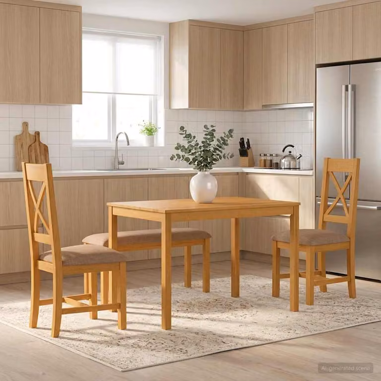 Set da pranzo moderno vidaXL in legno di quercia composto da tavolo rettangolare e sedute, colore grigio e marrone