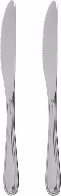 Set di 2 coltelli da bistecca City EME in acciaio inox color argento, lavabili in lavastoviglie